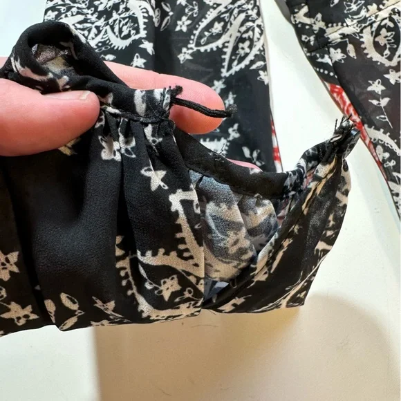 Sheryl Crow Black White Red Mandela Print PomPom Neckline MaxiDress NWT Size 24W - Picture 15 of 16